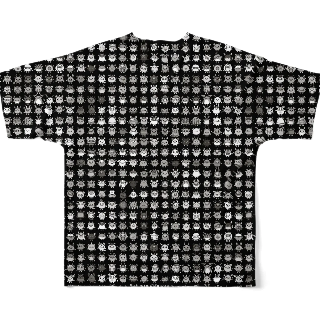 ハルノキ工房のBrabies!(黒) All-Over Print T-Shirt :back