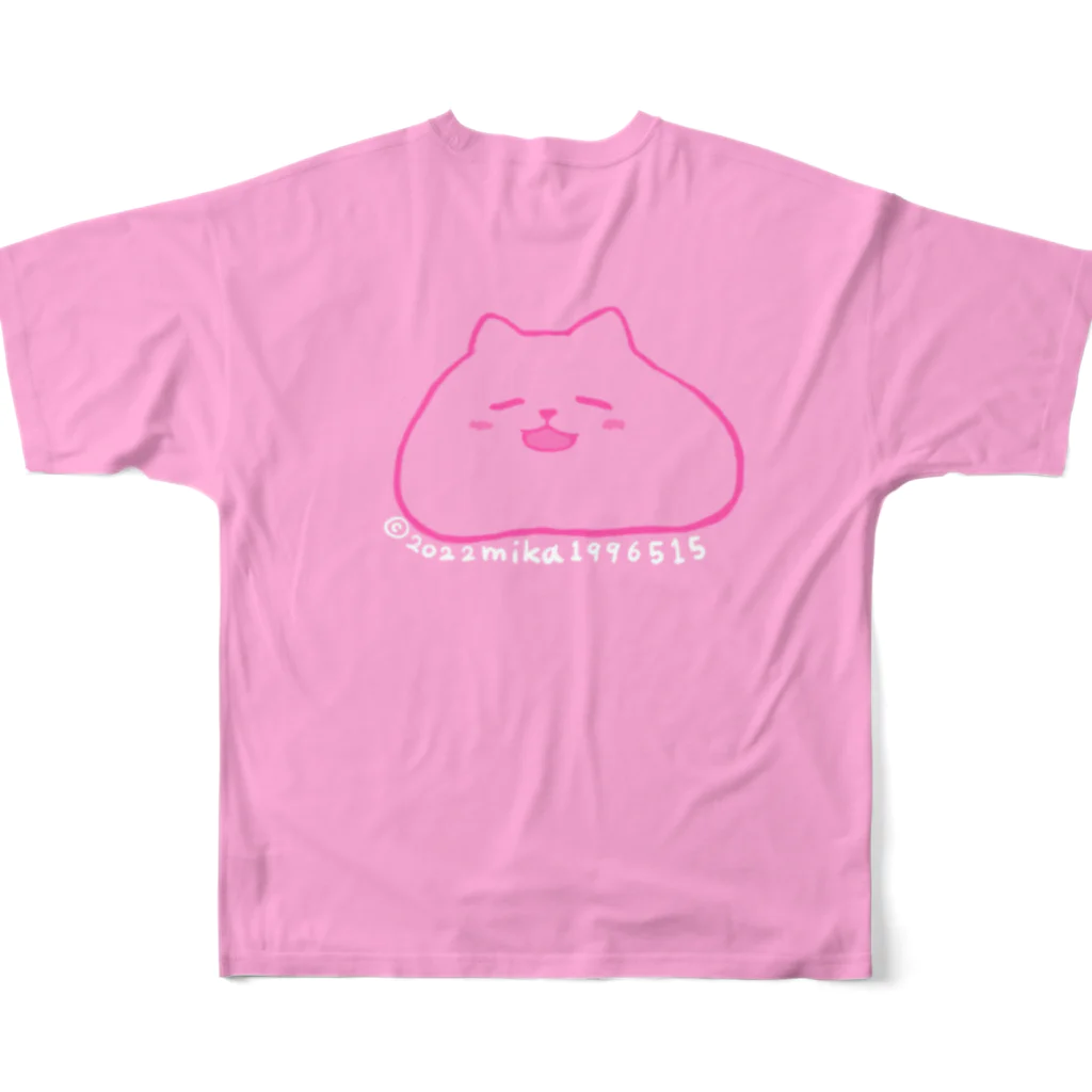 みかのモチモチにゃんこ フルグラフィックTシャツの背面