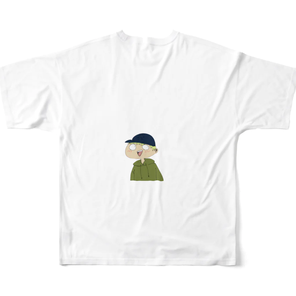 片麻痺youtuberコズの片麻痺コズキャラクターTシャツ フルグラフィックTシャツの背面