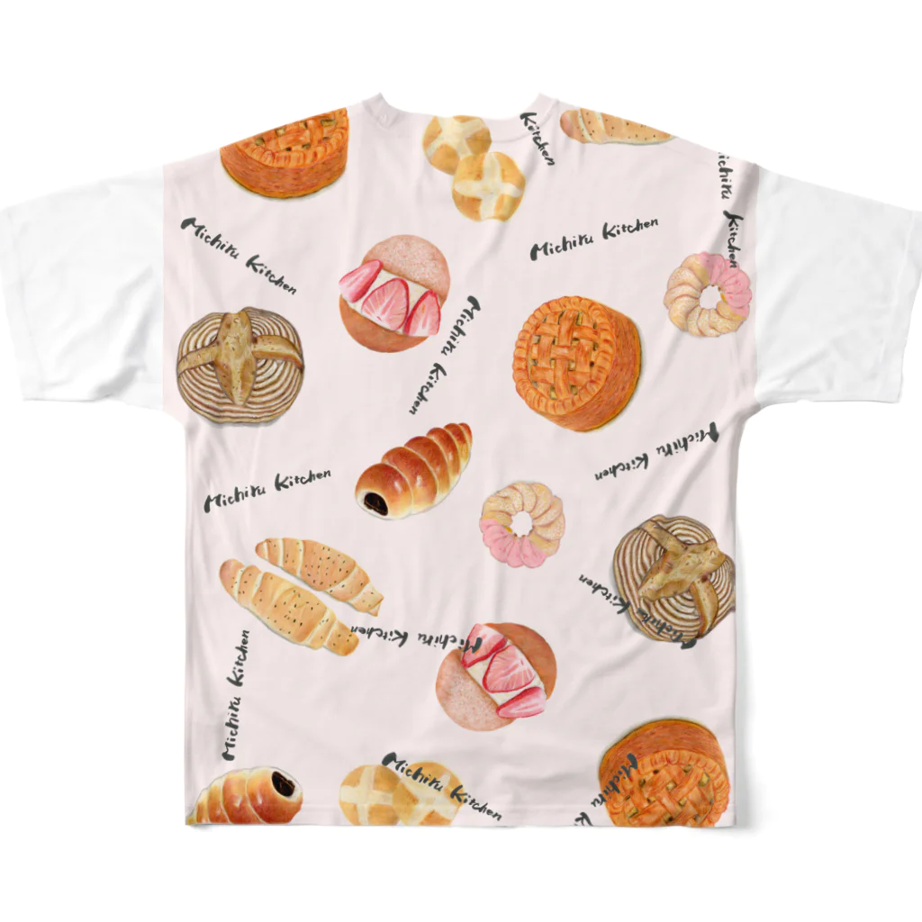 Michiru Kitchenのロゴ入りパン フルグラフィックTシャツの背面