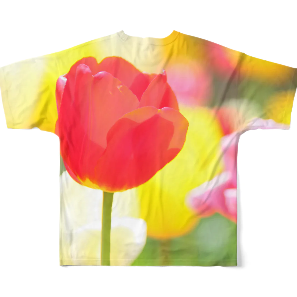 HAPPY TULIPのHAPPY TULIP RED All-Over Print T-Shirt :back