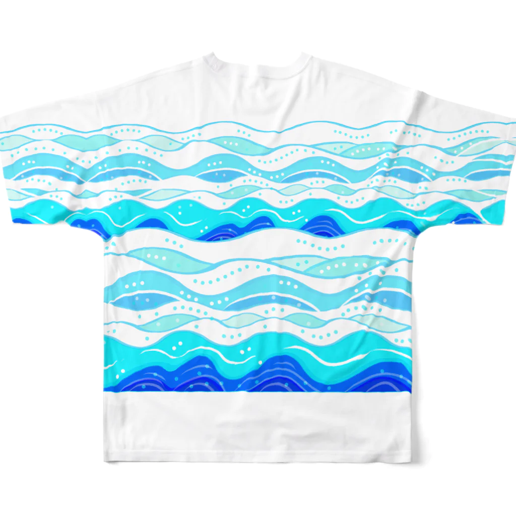 ✨🌈✨ユラクラカン🇯🇵 ✨🌈✨のSUMMER -wave- 2022 -Sea-  All-Over Print T-Shirt :back
