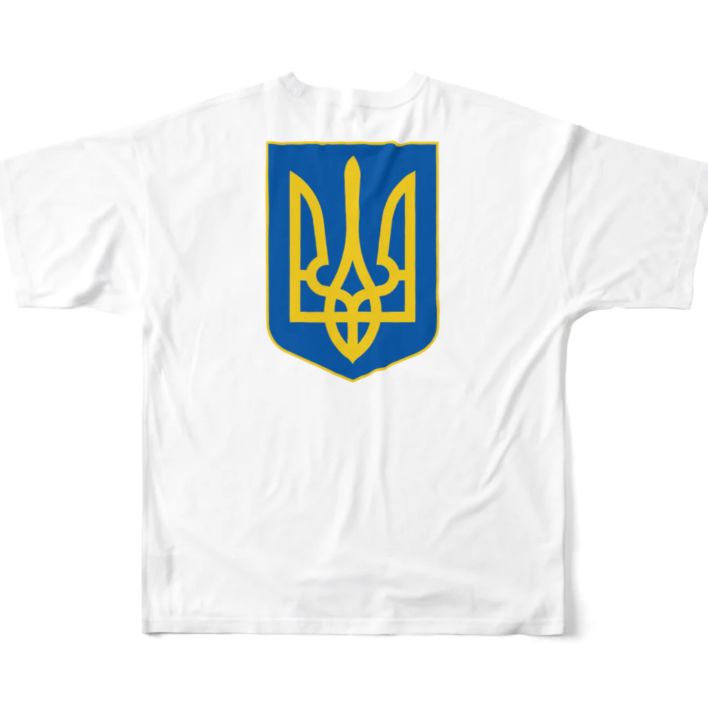 独立社PR,LLCのウクライナ応援 Save Ukraine 徹底抗戦Tシャツ All-Over Print T-Shirt :back