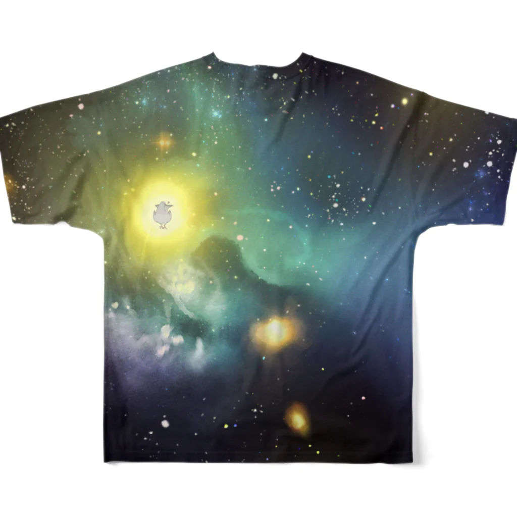 スタジオ鳩のスペースぽっぽ All-Over Print T-Shirt :back