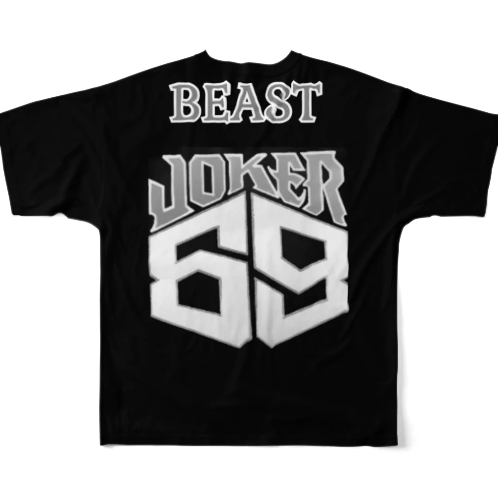 beast  joker paisのパロディjoker 2 풀그래픽 티셔츠の背面