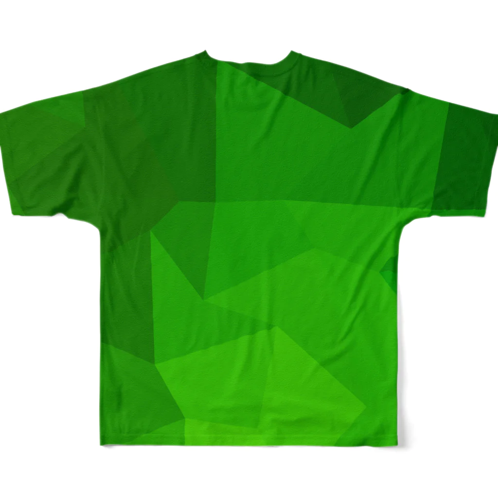 gemgemshopのポリゴン (緑) フルグラフィックTシャツの背面