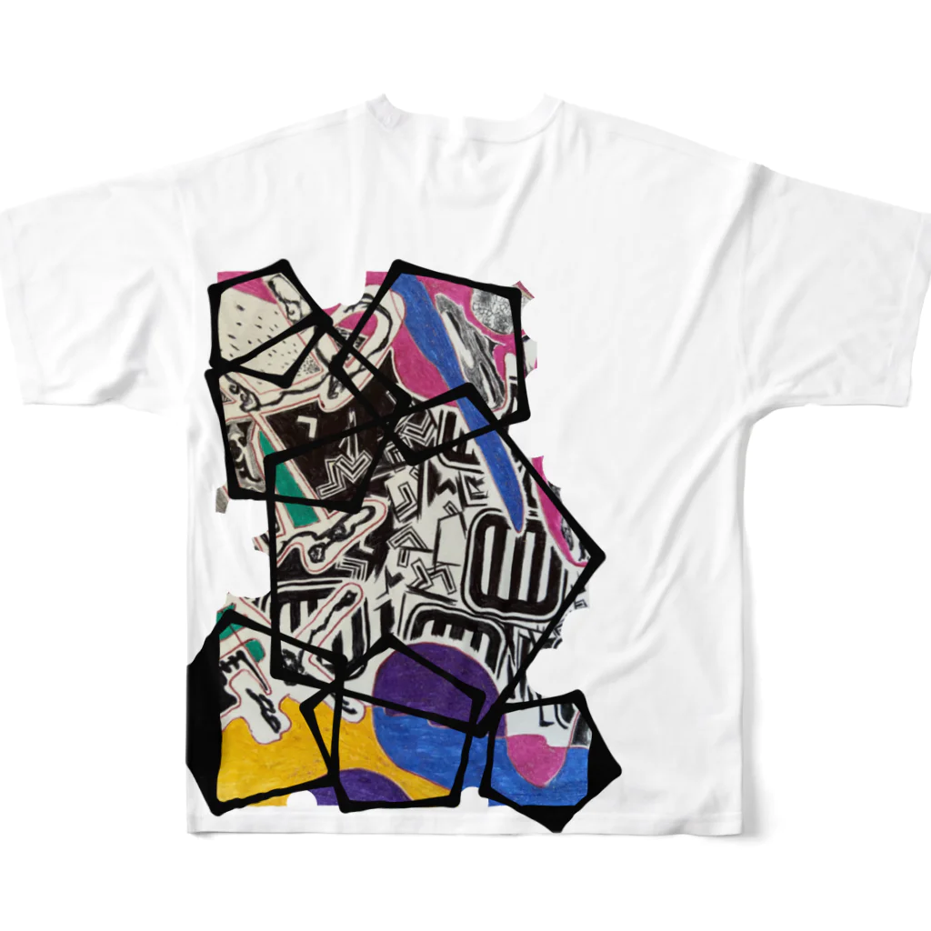 餅と肉が食べられないひと。の五角リズム All-Over Print T-Shirt :back