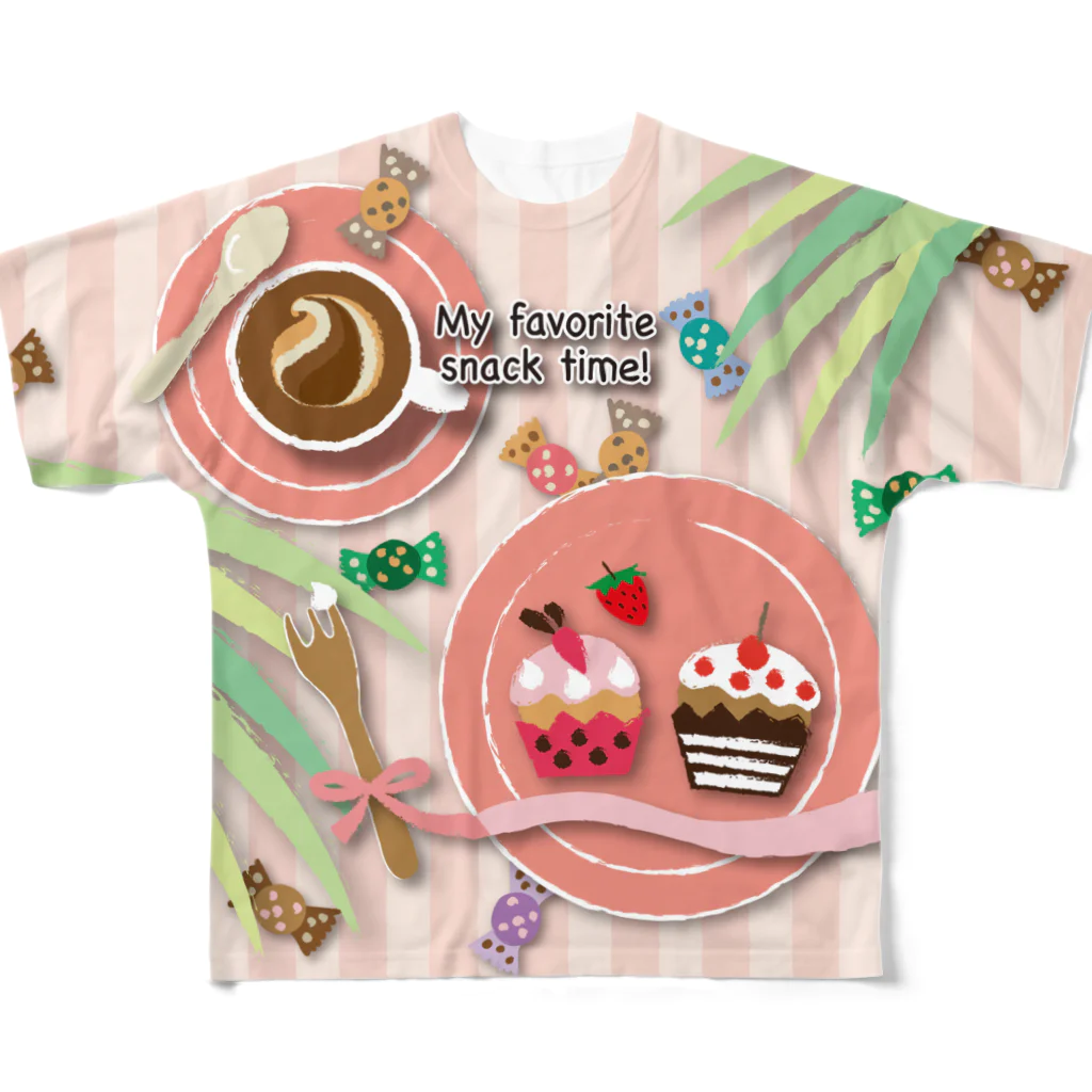 pecochinの大好きなオヤツの時間！ All-Over Print T-Shirt