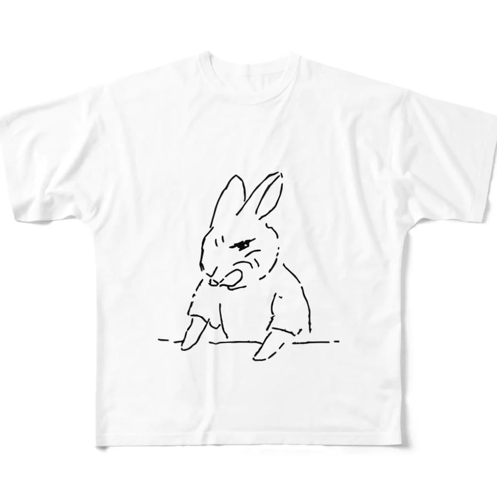 AngelRabbitsのうさぎむすこ（黒２） フルグラフィックTシャツ