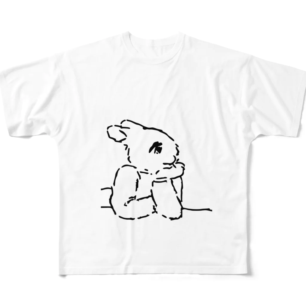 AngelRabbitsのうさぎむすこ（黒７） フルグラフィックTシャツ