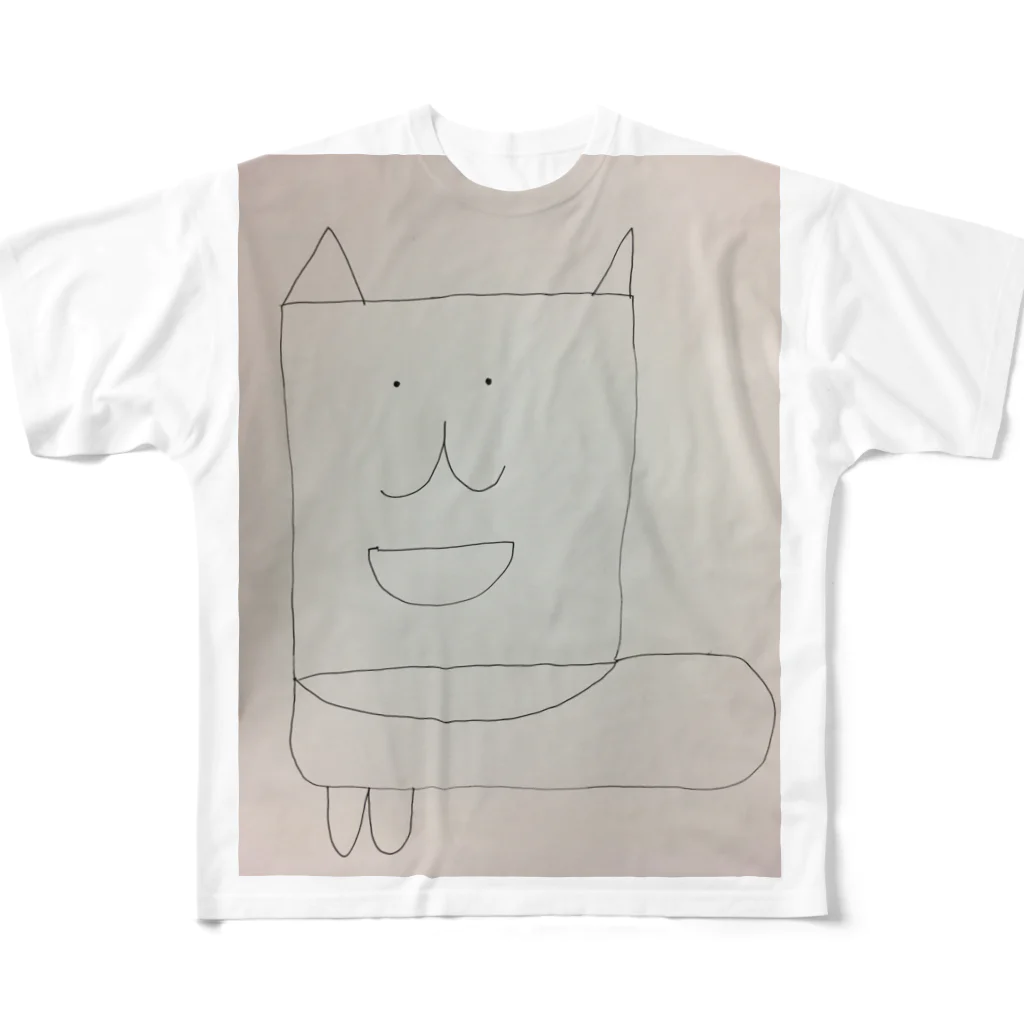 ジャパニーズドリームの謎の犬 フルグラフィックTシャツ