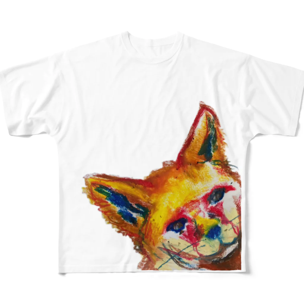 ホップステップジャンピングののぞき込むキツネ All-Over Print T-Shirt