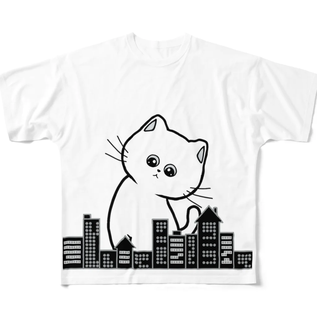 大林ゆこの巨大猫　現る フルグラフィックTシャツ