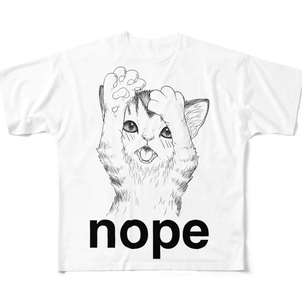 nya-mew（ニャーミュー）のいやーん無理ニャー All-Over Print T-Shirt