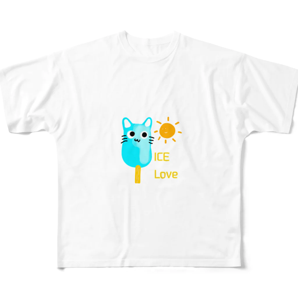 たまねこのアイスを愛する猫 All-Over Print T-Shirt