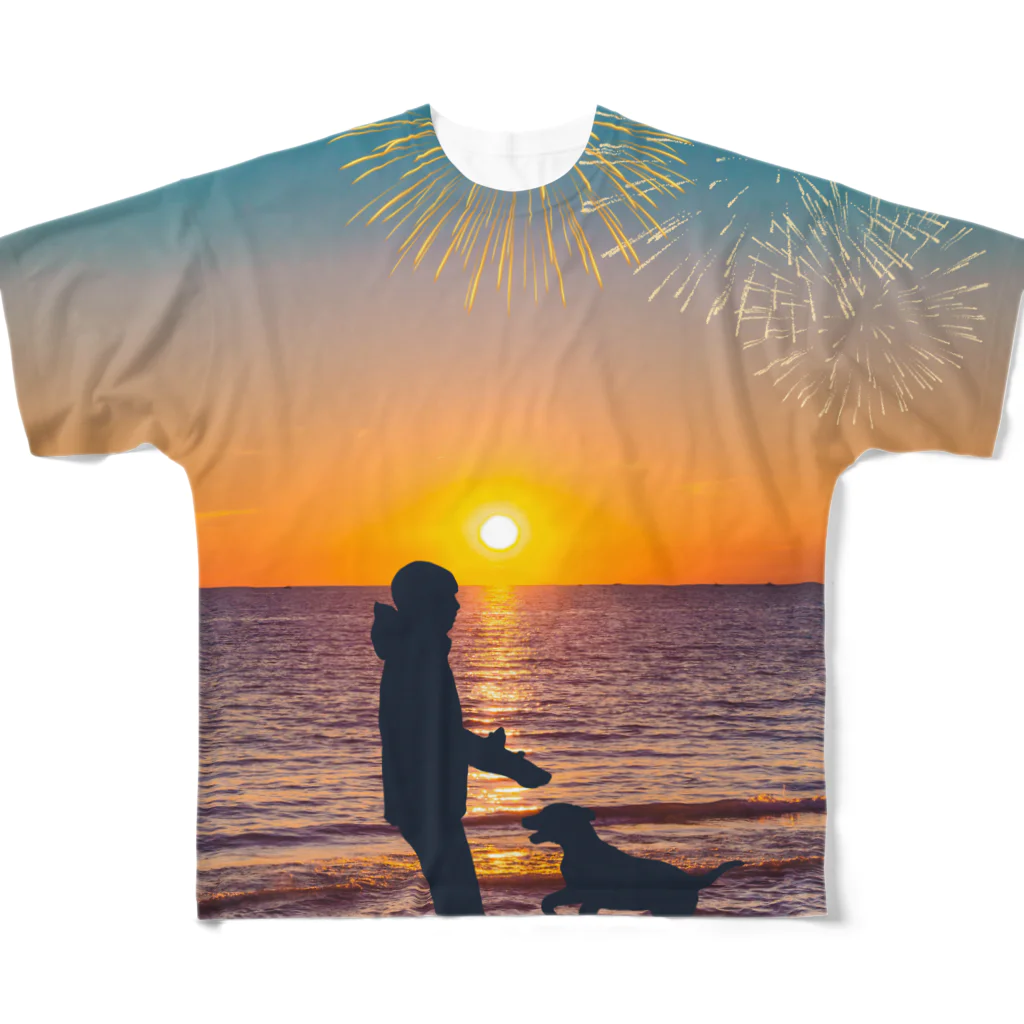 Nobu💙のSUNSET All-Over Print T-Shirt