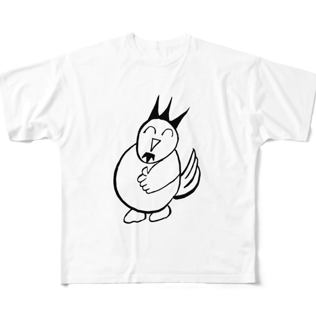junsen　純仙　じゅんせんのJUNSEN（純仙）鳥のGOOD フルグラフィックTシャツ
