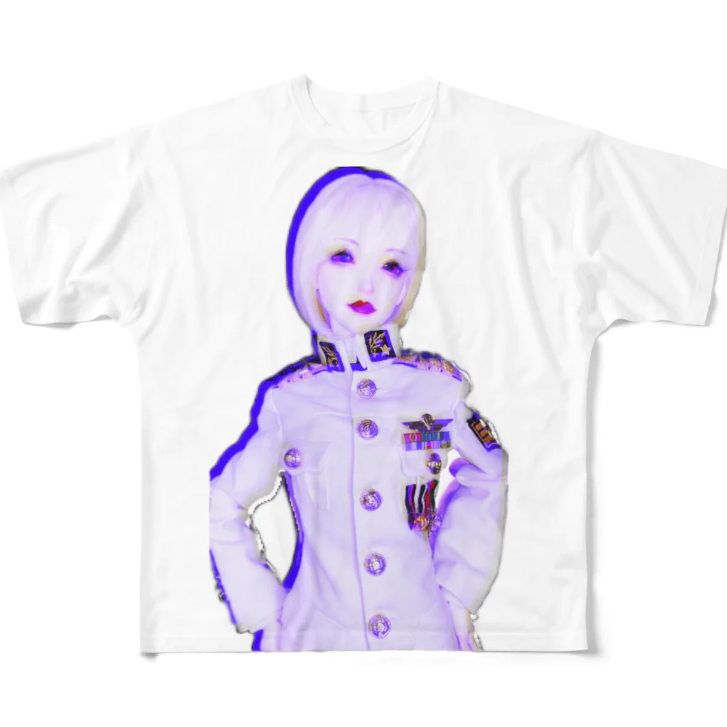 Valkyrie Arsenal（doll・かわいいアイテム)のMyDoll02：マルガレーテ(海軍軍服ver) All-Over Print T-Shirt