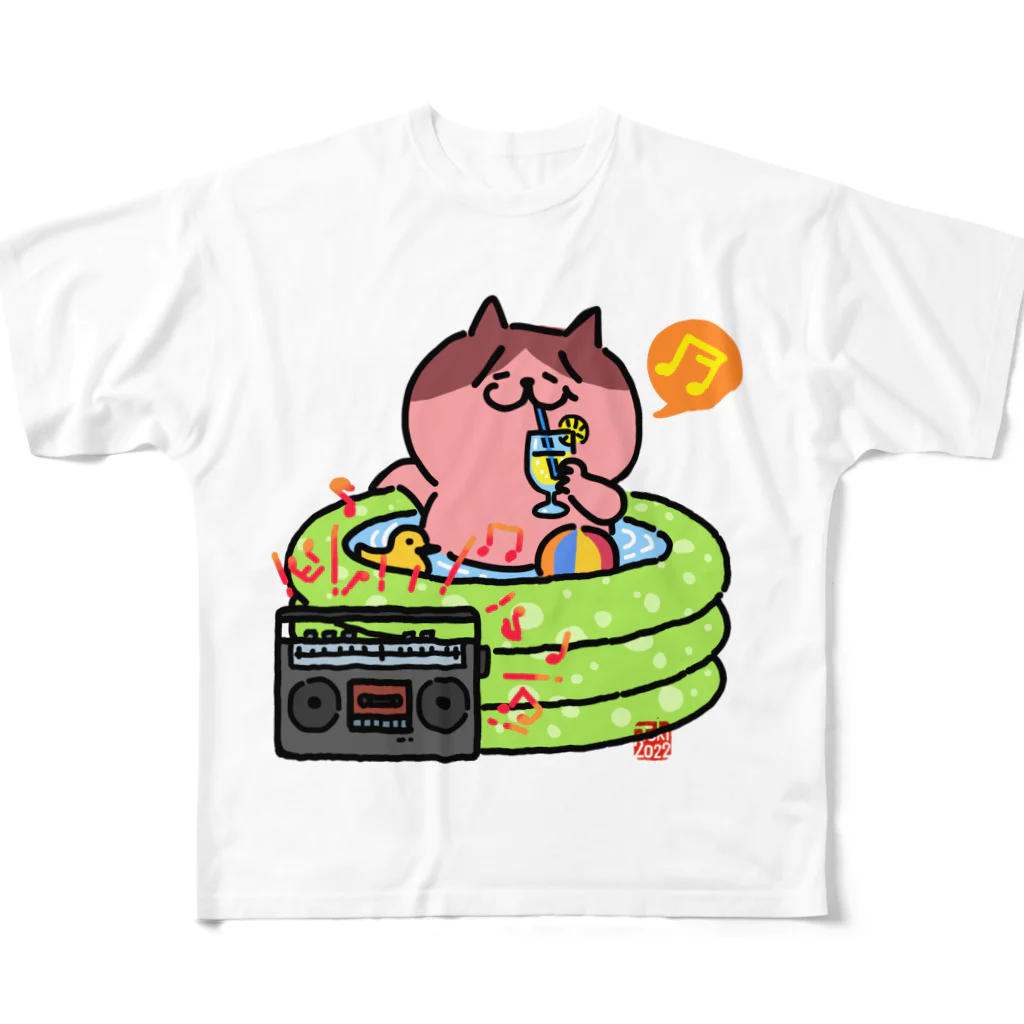 tokisanのビニールプールでまったり猫さん。 All-Over Print T-Shirt