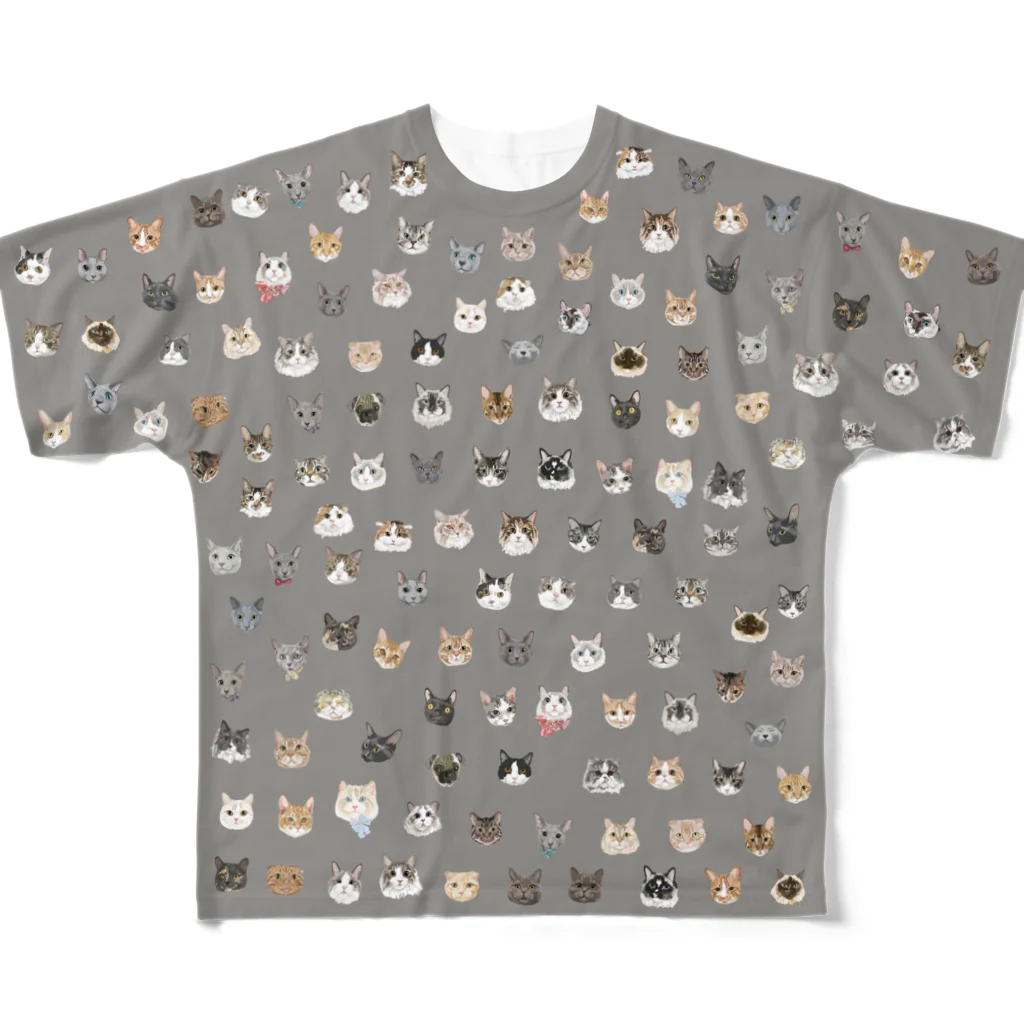 みきぞーん｜保護猫 ミッキー画伯と肉球とおともだちのotomodachi T All-Over Print T-Shirt