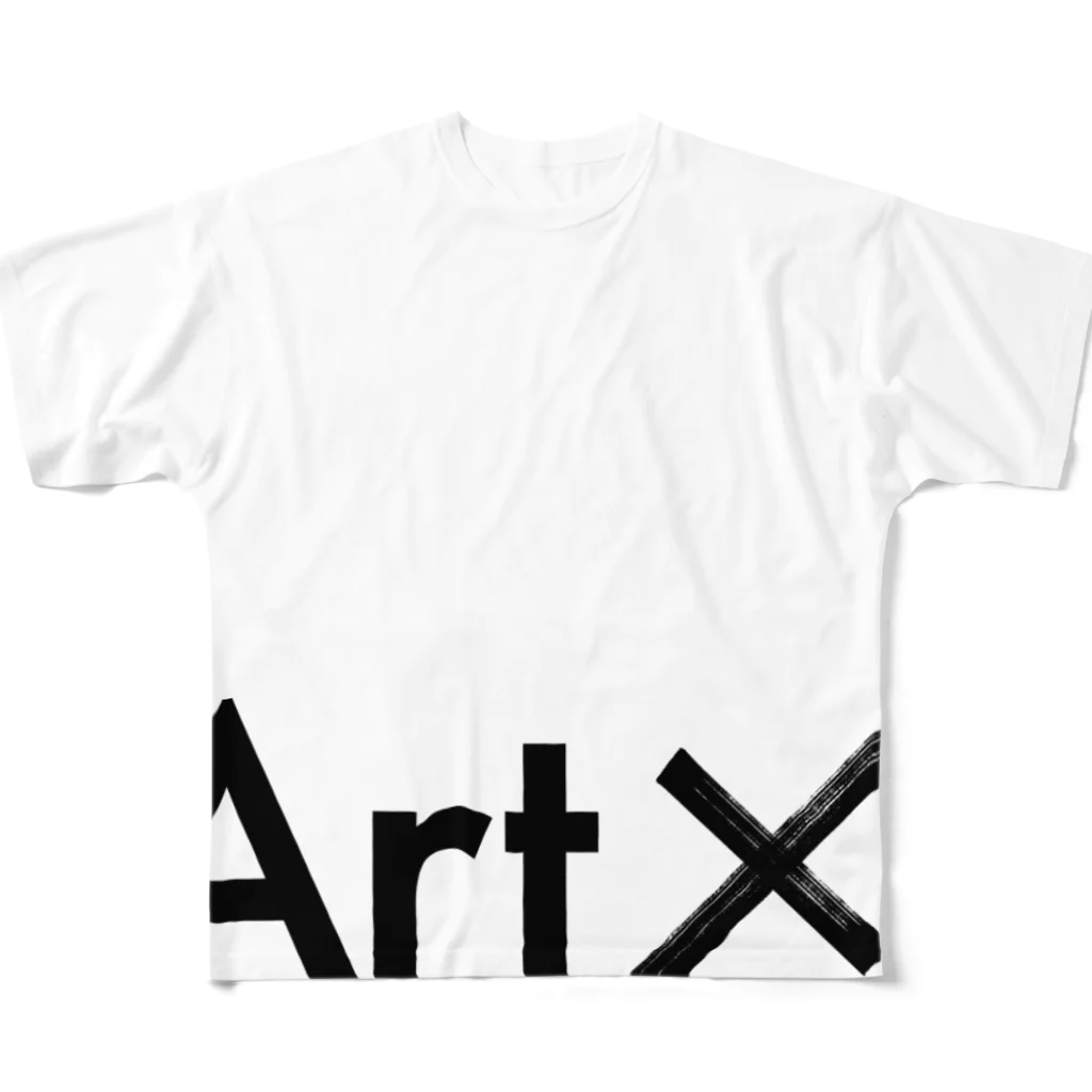 aisaacのArtX黒ロゴ フルグラフィックTシャツ