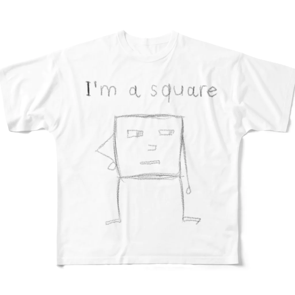 翔-KAKERU-のI'm a square フルグラフィックTシャツ