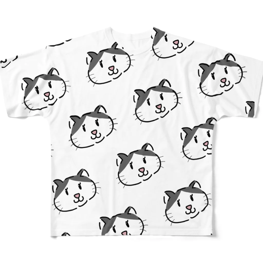 ネクストのきゅるるん猫　総柄 All-Over Print T-Shirt