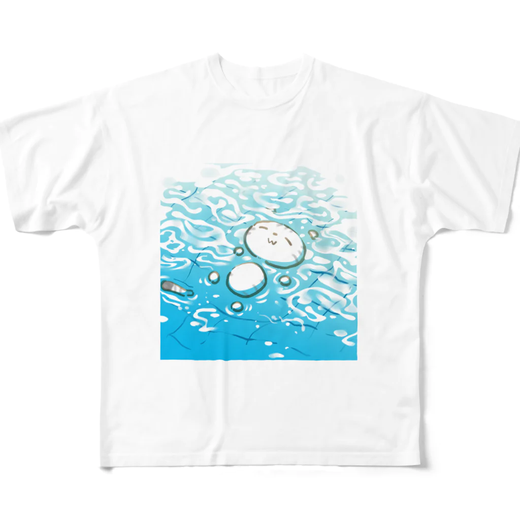 漫画工房クロノスの水風呂ラブ フルグラフィックTシャツ