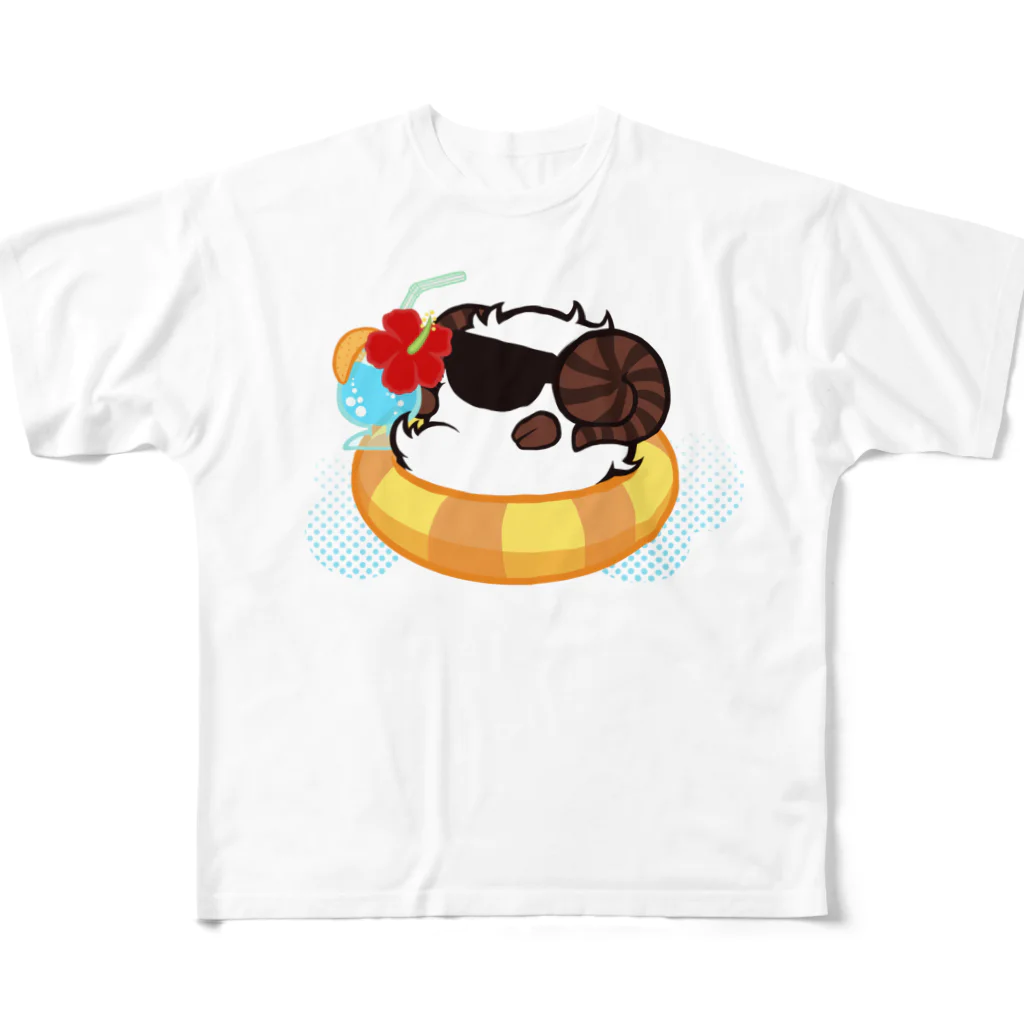 サメノのレイニー　サマーバケーション フルグラフィックTシャツ