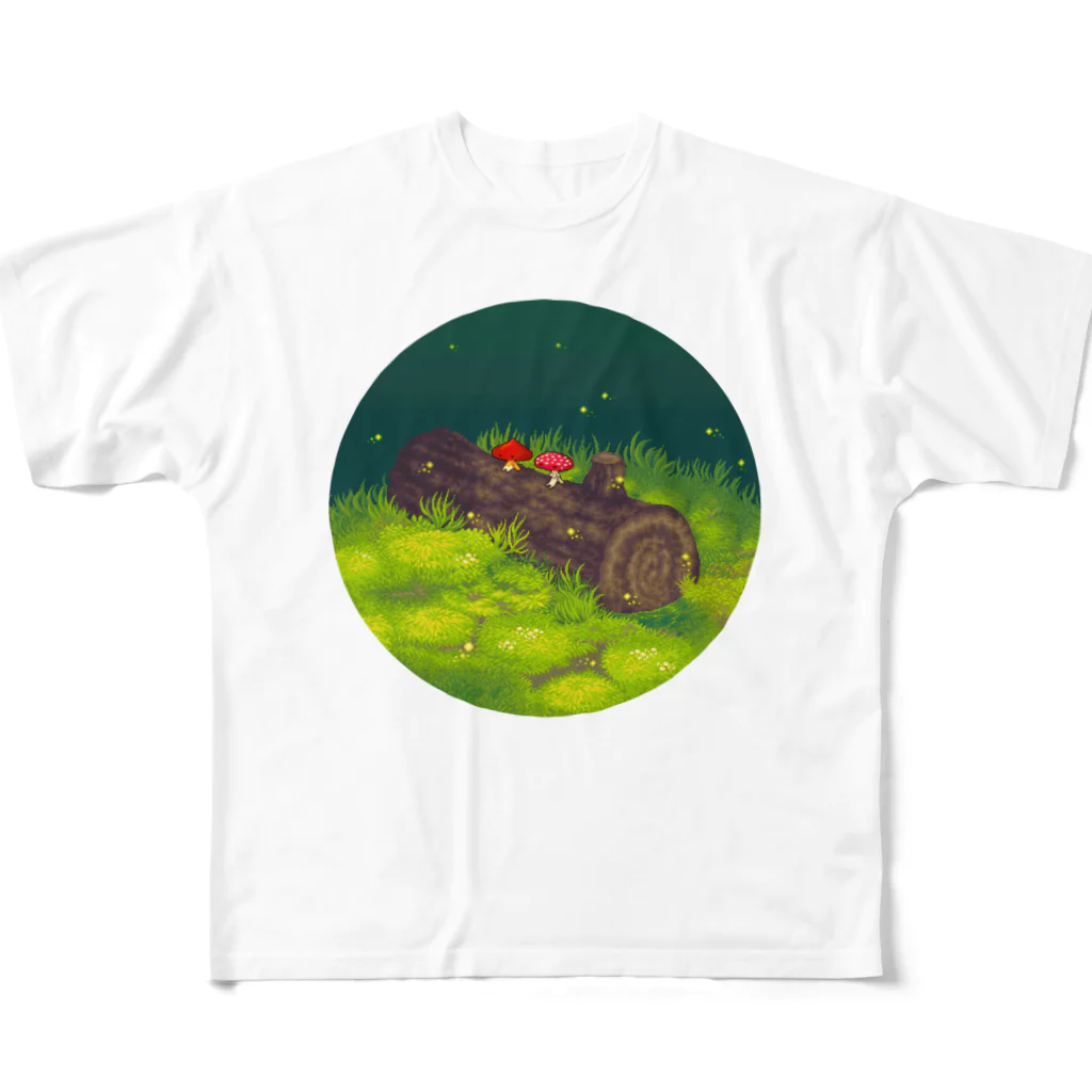 どっと屋のOn a fallen tree🌲🍄🍄 All-Over Print T-Shirt