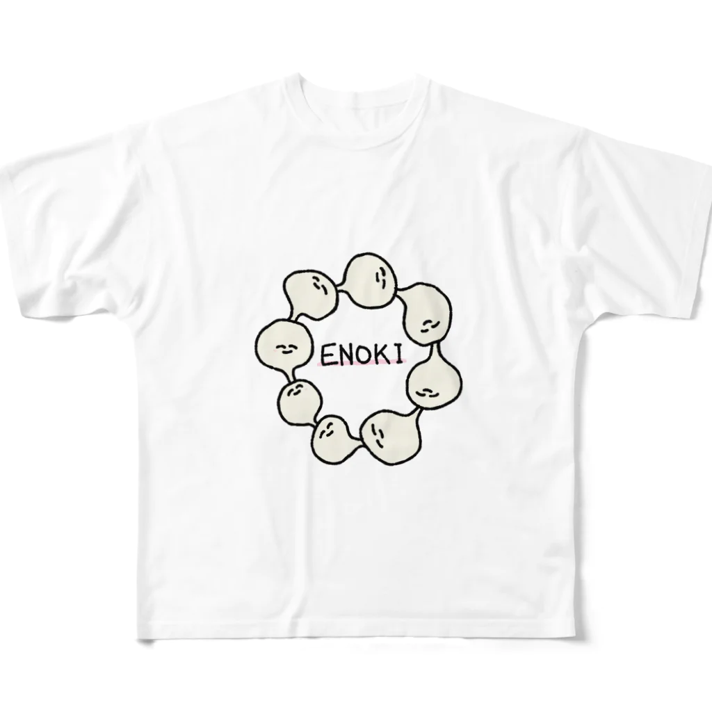 ENOKI_fairyの環状エノキ フルグラフィックTシャツ