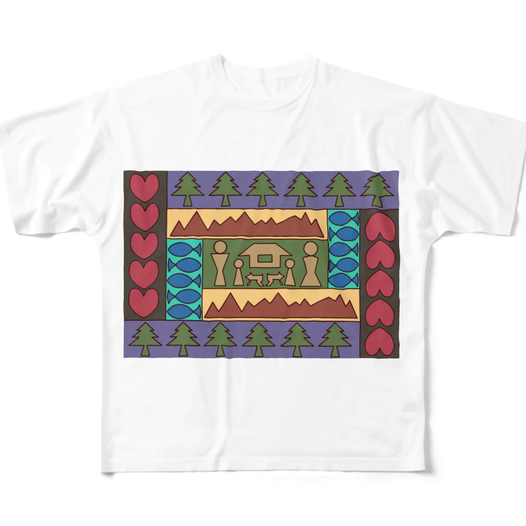 松林扶美男のVillage Vivid All-Over Print T-Shirt