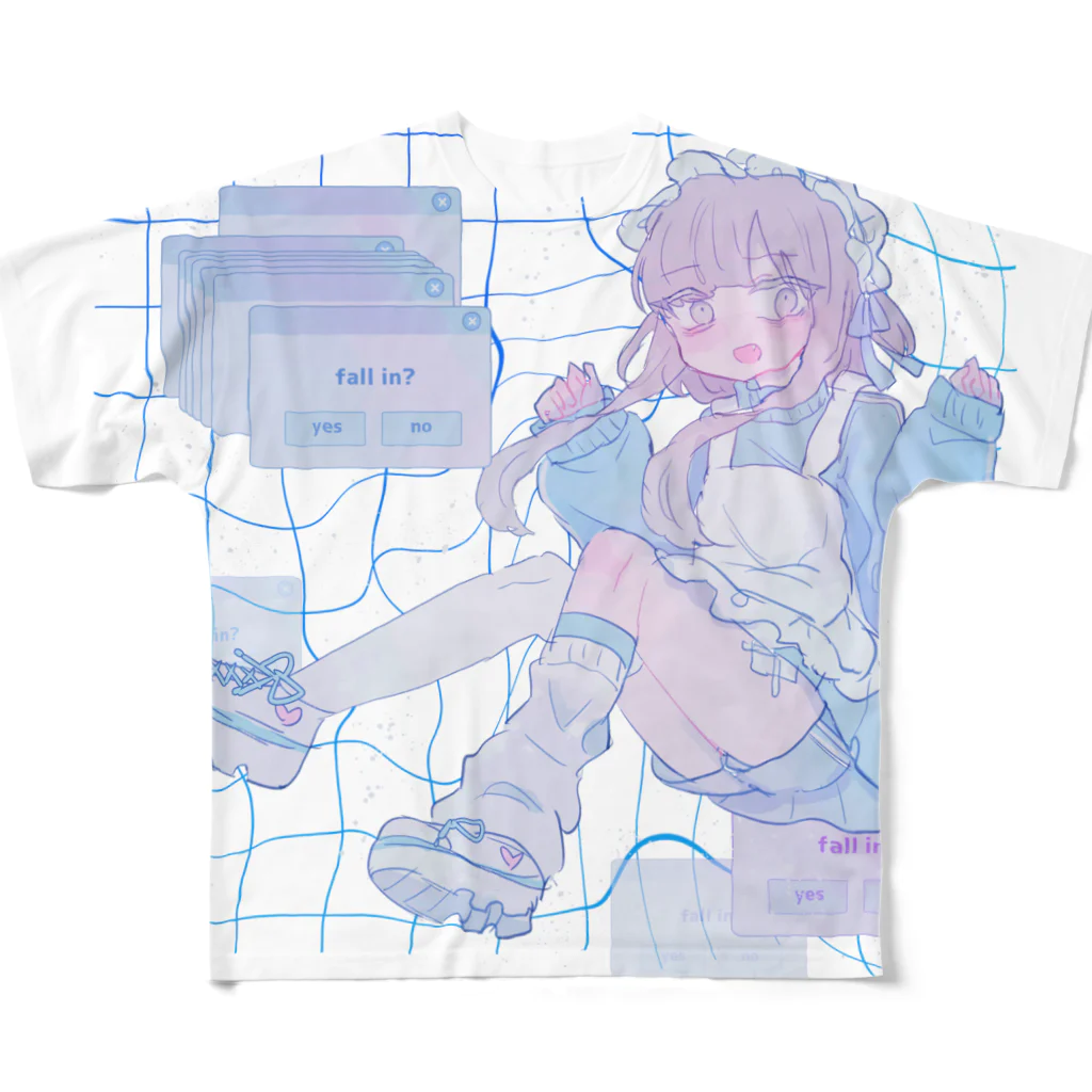 あくむ病院のfall in clear（ゆめかわいいトリップ） フルグラフィックTシャツ