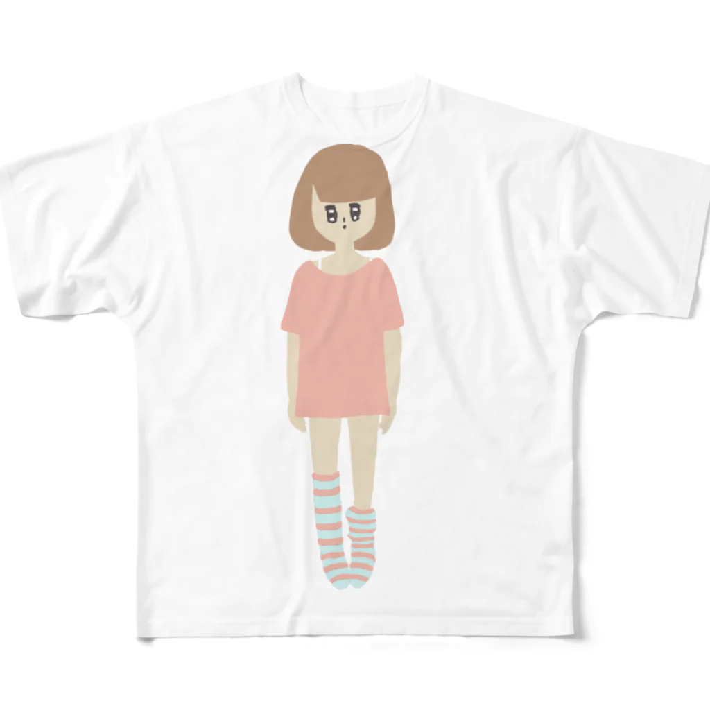 むり子のおんなのこ All-Over Print T-Shirt