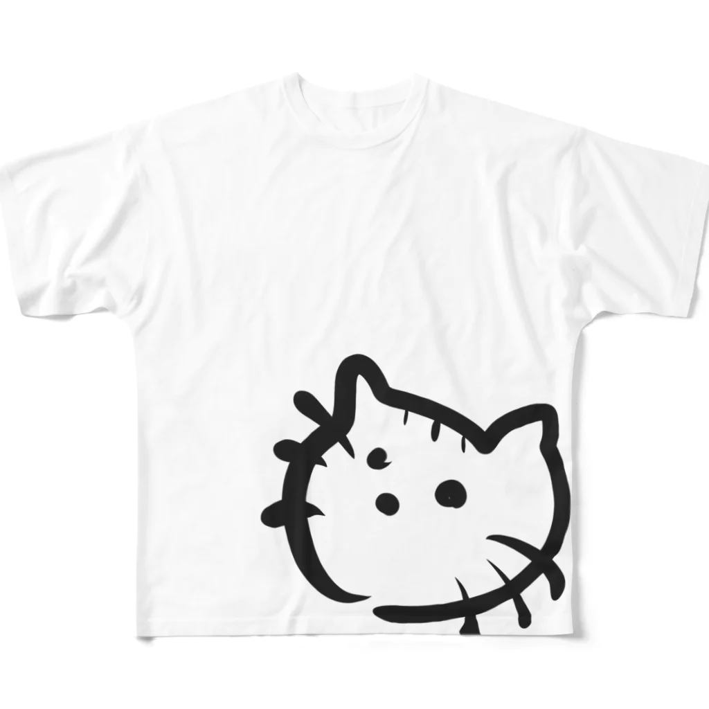 5秒クオリティの5秒で描いたネコ フルグラフィックTシャツ