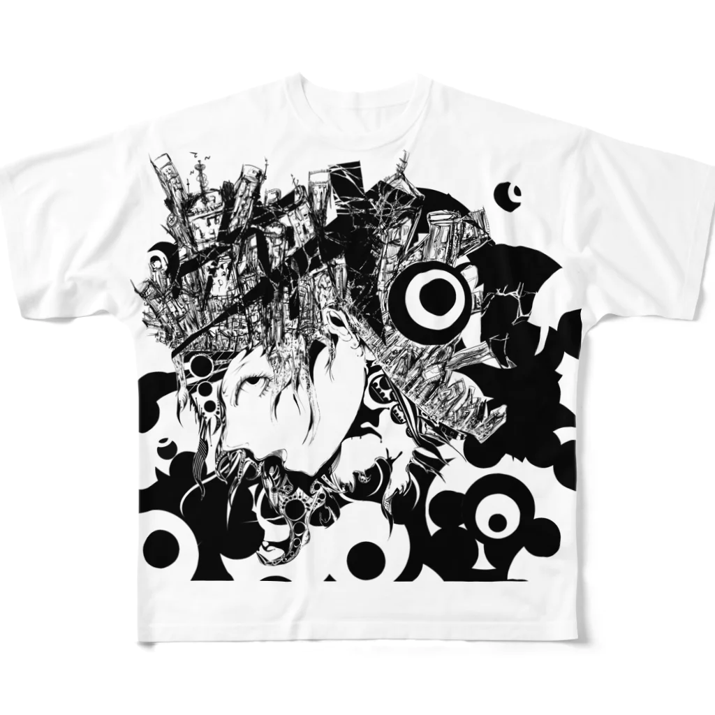 @折部.壊子(オリブ)の君という街。バブル All-Over Print T-Shirt