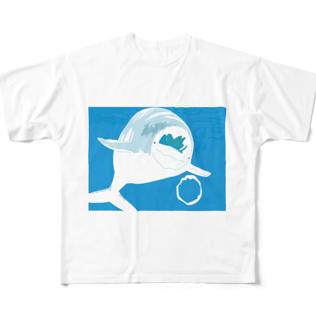 Drecome_Designのシロイルカ フルグラフィックTシャツ