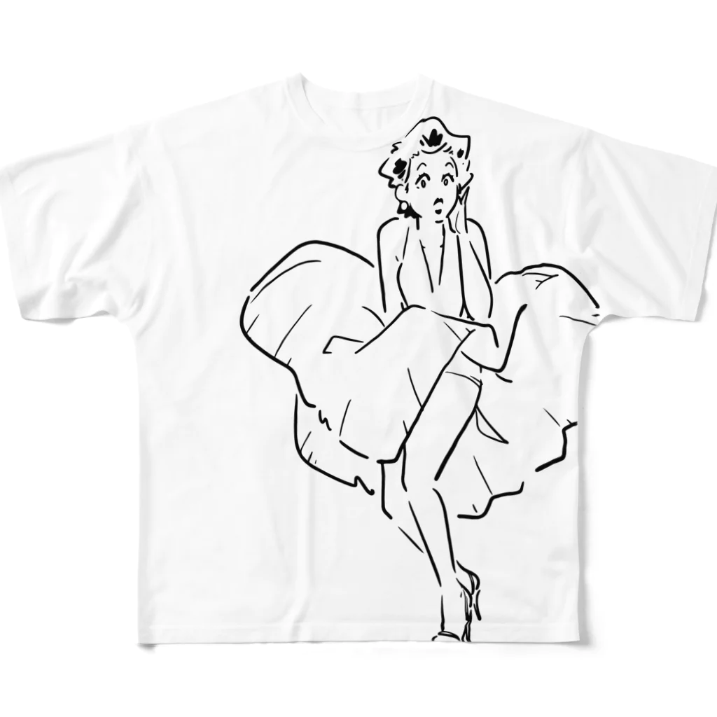 山形屋米店のマリリン・モンロー（Marilyn Monroe) フルグラフィックTシャツ