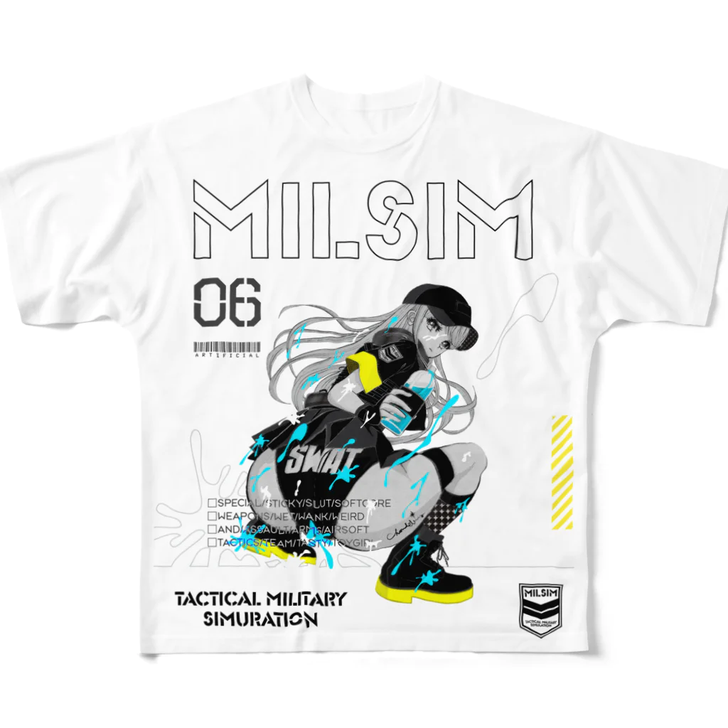 loveclonesのMILSIM 0559 カバーガール スティッキー ジェル All-Over Print T-Shirt