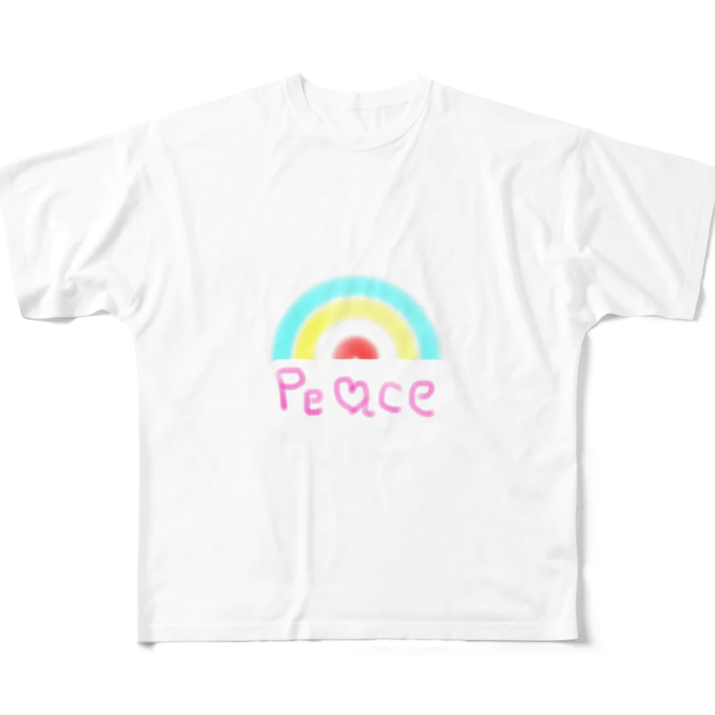 YUuKIのpeace フルグラフィックTシャツ