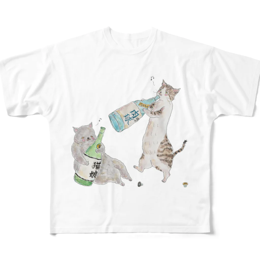 トコロコムギのべろべろにゃんこ All-Over Print T-Shirt