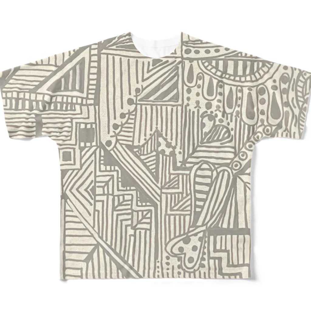 omusubiartのグレーな気分 All-Over Print T-Shirt