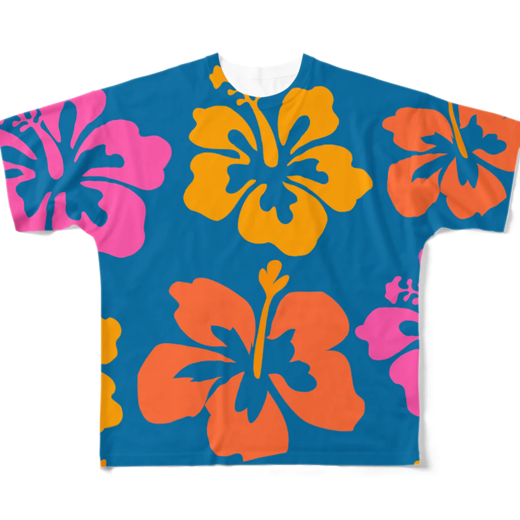 キュウちゃんのおみせやさんのhibiscus All-Over Print T-Shirt