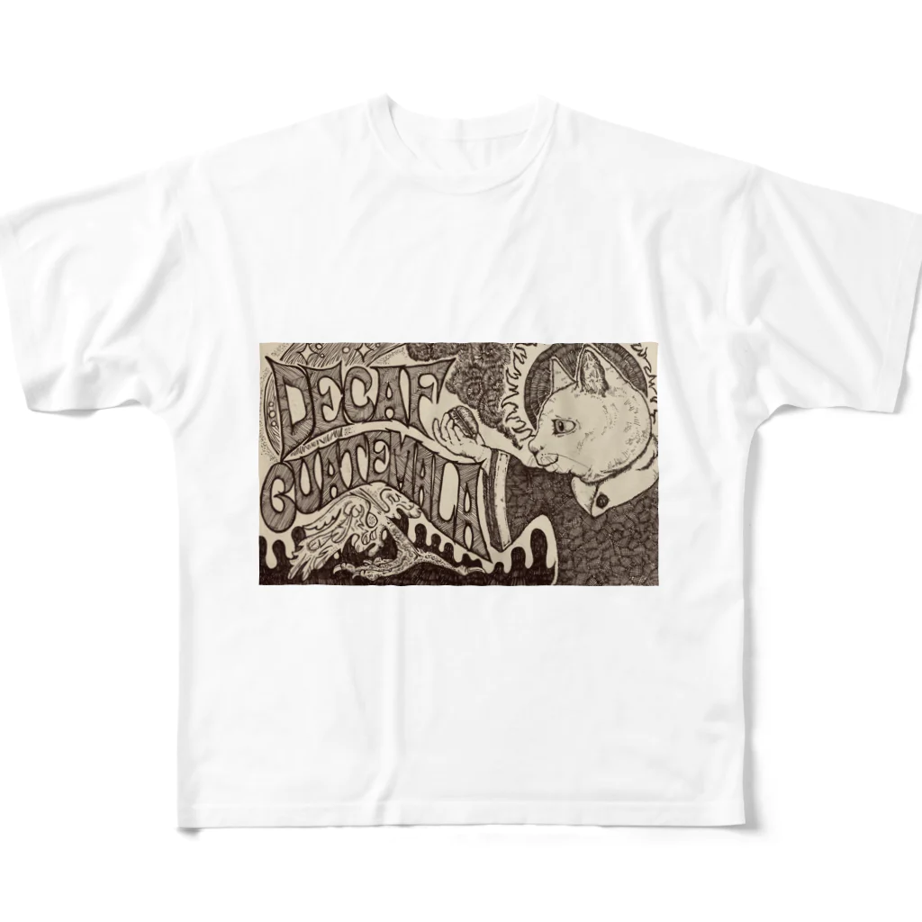 COAL TAR MOONの珈琲のカミサマ(2020年・ほさかまき作品) フルグラフィックTシャツ