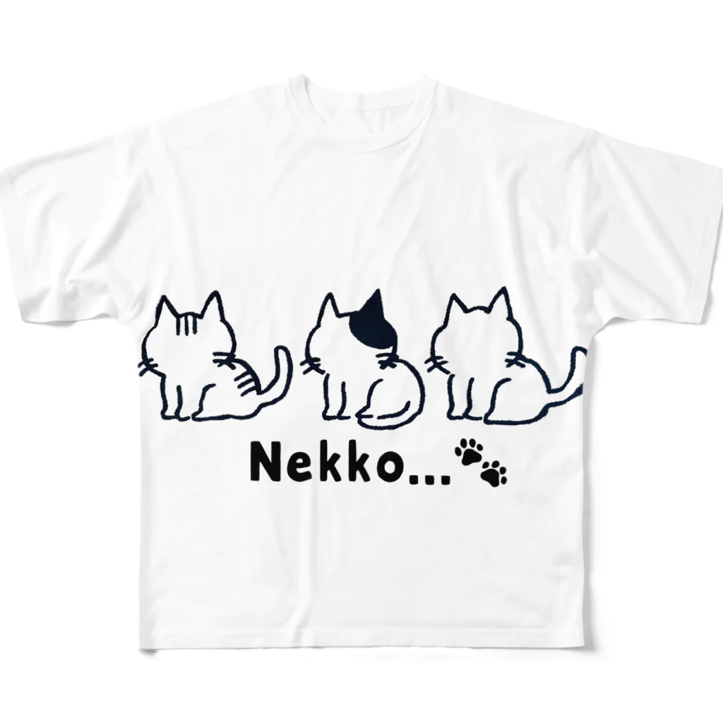 Nekko…🐾のNekko...🐾 All-Over Print T-Shirt