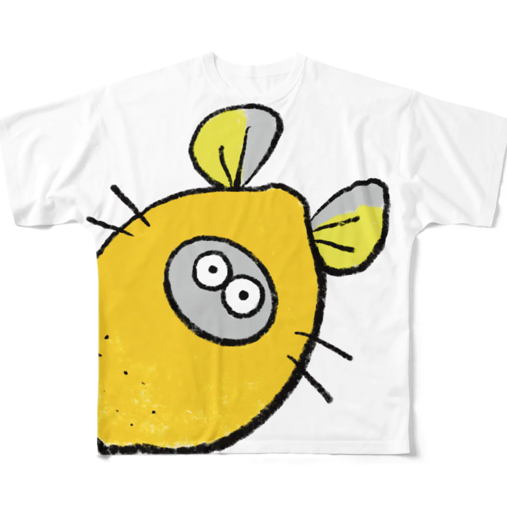 Líneas de aska “Askaの紙上絵”の（両面）Chinchilla de limón (レモン🍋チンチラ) フルグラフィックTシャツ