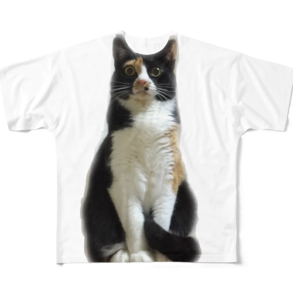 ねこのしゃくれムギー All-Over Print T-Shirt