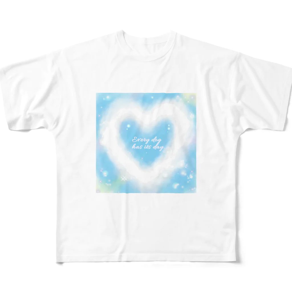 ガゥガゥちゃんの雲ハートとチワワ All-Over Print T-Shirt