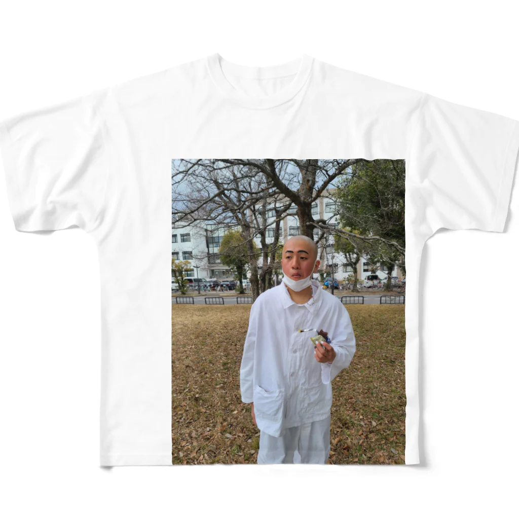 坊主の坊主、涅槃 フルグラフィックTシャツ