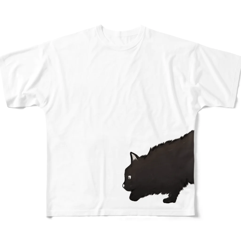 レイにーの忍び歩き黒猫 All-Over Print T-Shirt